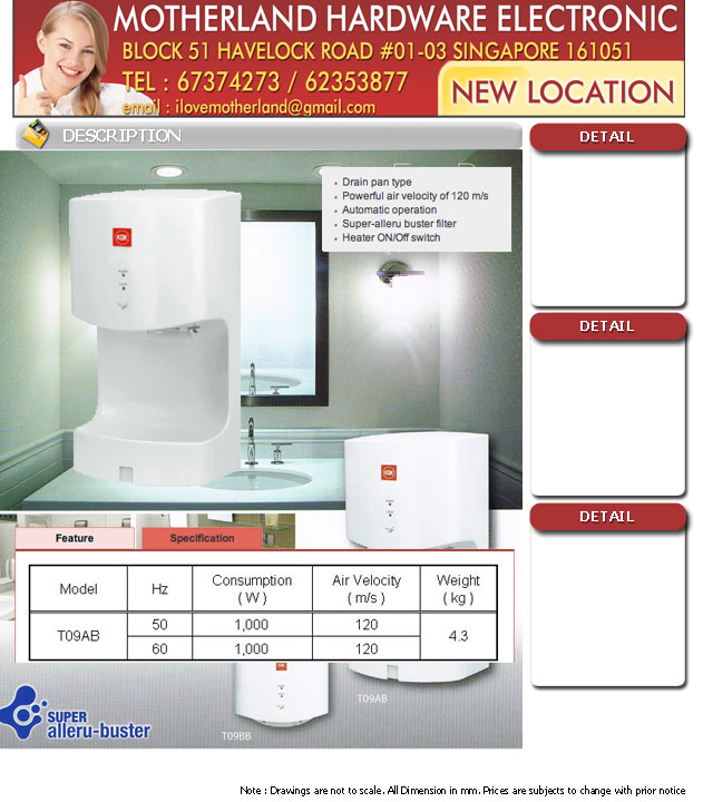 KDK T09AB Hand Dryer